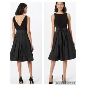 Lauren Ralph Lauren Black Wrap Dress Sz 12 Homecoming Evening Yuri Surplice Back